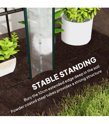 Outsunny 3 Tier Lean-to Mini Greenhouse with Plastic Cover, Clear