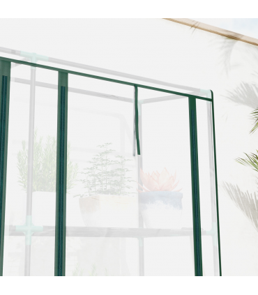 Outsunny 3 Tier Lean-to Mini Greenhouse with Plastic Cover, Clear