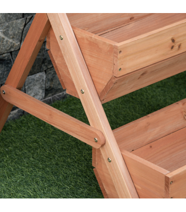 Outsunny 3 Tier Raised Garden Bed Wooden Elevated Planter Box Kit, Brown