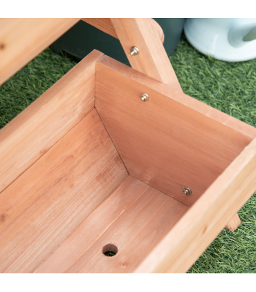 Outsunny 3 Tier Raised Garden Bed Wooden Elevated Planter Box Kit, Brown