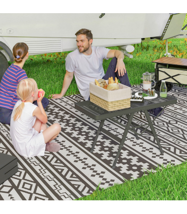Outsunny 3 ft Folding Camping Table w/ Adjustable Heights & Mesh Desktop