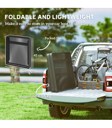 Outsunny 3 ft Folding Camping Table w/ Adjustable Heights & Mesh Desktop