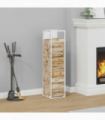 vidaXL Firewood Rack White 25x25x100 cm Cold-rolled steel