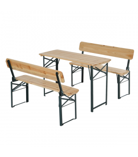 Outsunny 3 pcs Wooden Table Bench Set