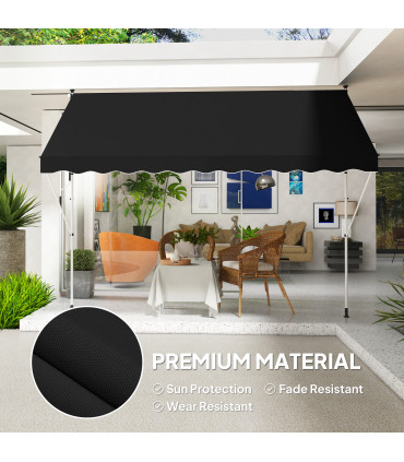 Outsunny 3 x 1.5 m Retractable patio  Awning Floor-to-ceiling shade, Black