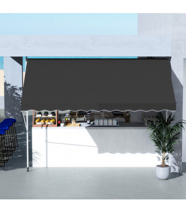Outsunny 3 x 1.5 m Retractable patio  Awning Floor-to-ceiling shade, Black