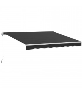 Outsunny Manual Retractable Sun Shade Awning - 2.5m x 2m Outdoor Canopy