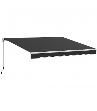 Outsunny Manual Retractable Sun Shade Awning - 2.5m x 2m Outdoor Canopy