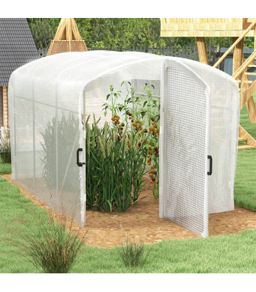 Outsunny 3 x 2 x 2m Polytunnel Greenhouse with Door, Galvanised Steel Frame