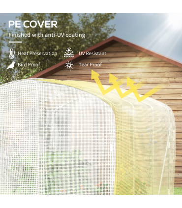 Outsunny 3 x 2 x 2m Polytunnel Greenhouse with Door, Galvanised Steel Frame