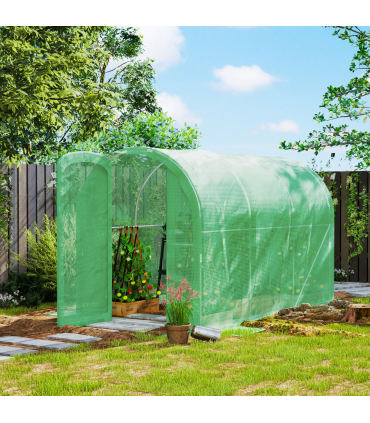 Outsunny 3 x 2 x 2m Polytunnel Greenhouse with Door, Galvanised Steel Frame