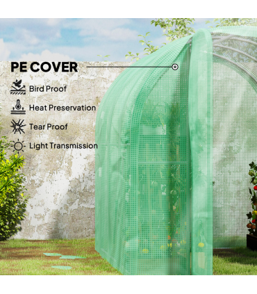 Outsunny 3 x 2 x 2m Polytunnel Greenhouse with Door, Galvanised Steel Frame