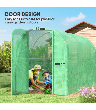 Outsunny 3 x 2 x 2m Polytunnel Greenhouse with Door, Galvanised Steel Frame