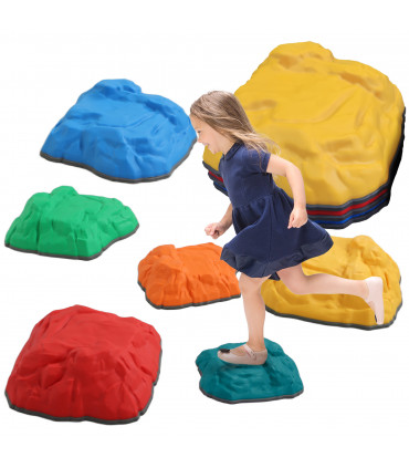 AIYAPLAY Balance Stepping Stones, 6 PCS River Stones for Kids Ages 3-8 Years
