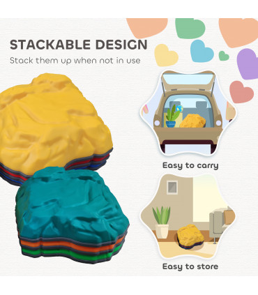 AIYAPLAY Balance Stepping Stones, 6 PCS River Stones for Kids Ages 3-8 Years