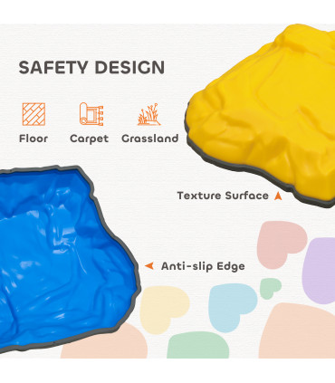 AIYAPLAY Balance Stepping Stones, 6 PCS River Stones for Kids Ages 3-8 Years