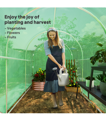 Outsunny 3 x 2 x 2m Polytunnel Greenhouse with Door, Galvanised Steel Frame