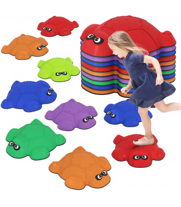 AIYAPLAY 9 PCS Kids Stepping Stones, Turtle-Shaped Stackable River Stones