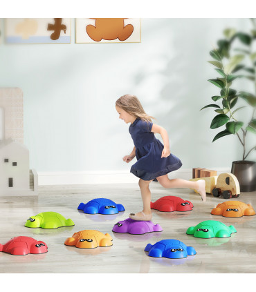 AIYAPLAY 9 PCS Kids Stepping Stones, Turtle-Shaped Stackable River Stones