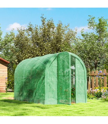 Outsunny 3 x 2 x 2m Polytunnel Greenhouse with Door, Galvanised Steel Frame