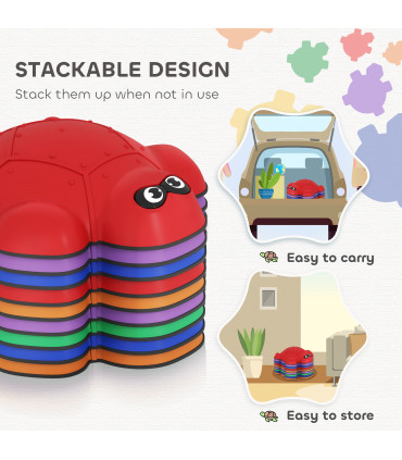 AIYAPLAY 9 PCS Kids Stepping Stones, Turtle-Shaped Stackable River Stones