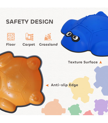 AIYAPLAY 9 PCS Kids Stepping Stones, Turtle-Shaped Stackable River Stones