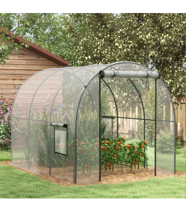 Outsunny 3 x 2 x 2m Polytunnel Greenhouse with Door, Windows, Steel Frame