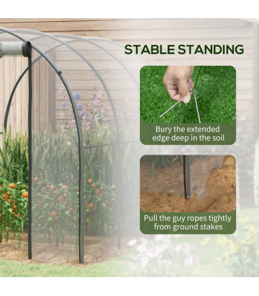 Outsunny 3 x 2 x 2m Polytunnel Greenhouse with Door, Windows, Steel Frame