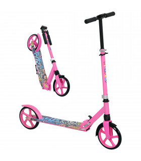 AIYAPLAY Kids Scooter, Foldable Kick Scooter w/ Adjustable Handlebar, Pink
