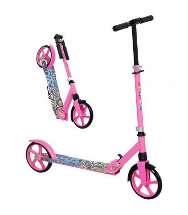 AIYAPLAY Kids Scooter, Foldable Kick Scooter w/ Adjustable Handlebar, Pink