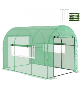 Outsunny 3 x 2 x 2m Polytunnel Greenhouse with Doors and Mesh Windows