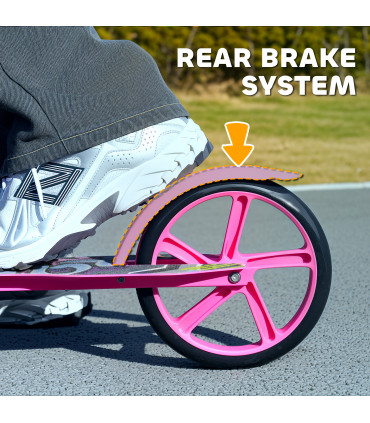 AIYAPLAY Kids Scooter, Foldable Kick Scooter w/ Adjustable Handlebar, Pink