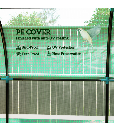 Outsunny 3 x 2 x 2m Polytunnel Greenhouse with Doors and Mesh Windows