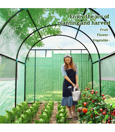 Outsunny 3 x 2 x 2m Polytunnel Greenhouse with Doors and Mesh Windows