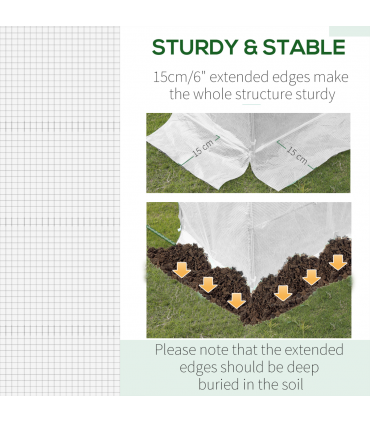 Outsunny 3 x 2 x 2m Replacement Greenhouse Cover w/ Windows, White