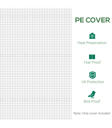 Outsunny 3 x 2 x 2m Replacement Greenhouse Cover w/ Windows, White