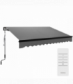 Outsunny 3 x 2.5m Electric Awning with LED Light and Remote Controller Grey