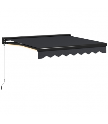 Outsunny 3 x 2.5m Electric Awning with LED Light, Sun Canopies for Patio