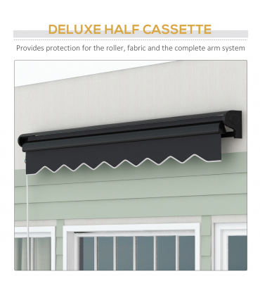 Outsunny 3 x 2.5m Electric Awning with LED Light, Sun Canopies for Patio