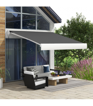 Outsunny 3 x 2.5m Electric Retractable Awning Sun Canopies for Door Window