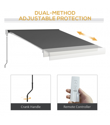 Outsunny 3 x 2.5m Electric Retractable Awning Sun Canopies for Door Window