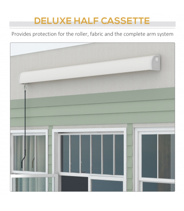 Outsunny 3 x 2.5m Electric Retractable Awning Sun Canopies for Door Window