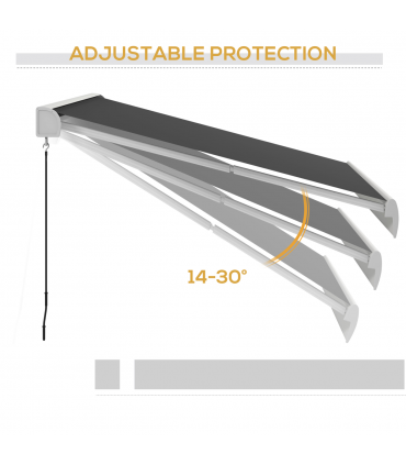 Outsunny 3 x 2.5m Electric Retractable Awning Sun Canopies for Door Window