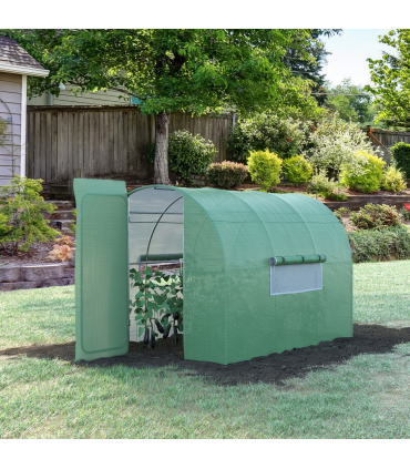 Outsunny 3 x 2M Reinforced Walk-in Polytunnel Garden Greenhouse Steel Frame