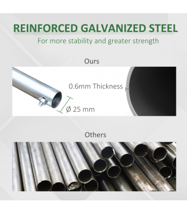 Outsunny 3 x 2M Reinforced Walk-in Polytunnel Garden Greenhouse Steel Frame