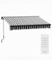 Outsunny 3 x 2m Electric Retractable Awning, Aluminium Frame, Grey & White