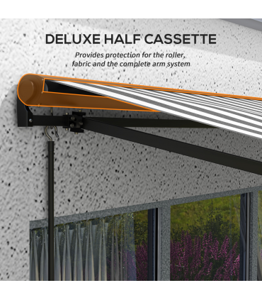 Outsunny 3 x 2m Electric Retractable Awning, Aluminium Frame, Grey & White