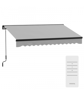 Outsunny 3 x 2m Electric Retractable Awning, Aluminium Frame, Light Grey