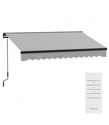 Outsunny 3 x 2m Electric Retractable Awning, Aluminium Frame, Light Grey