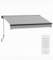 Outsunny 3 x 2m Electric Retractable Awning, Aluminium Frame, Light Grey